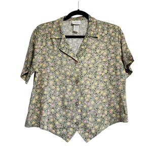 Vintage Bentley top 90's Cottagecore green floral print